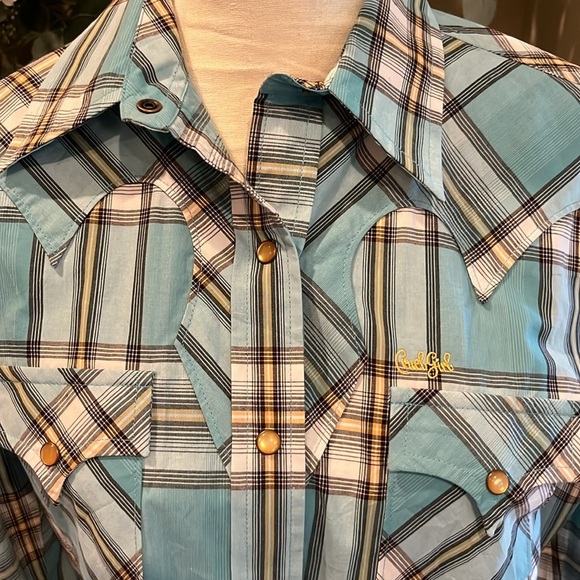Cruel Girl Snap Button Long Sleeve Western Shirt Size L - Picture 4 of 16
